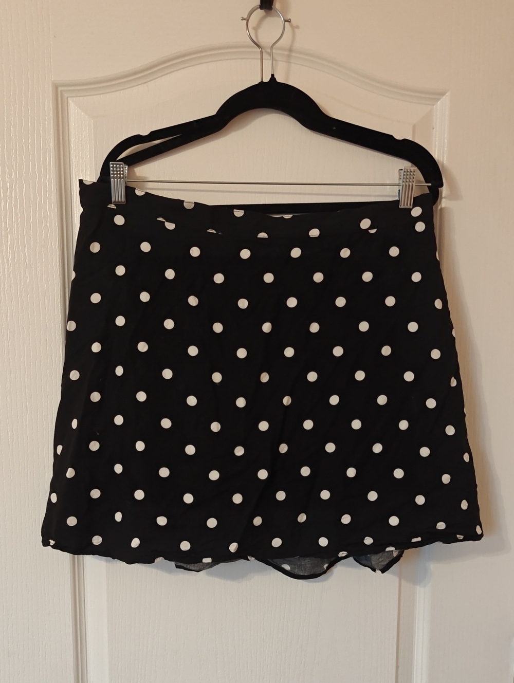 Old Navy Black Skater Skirt with White Polka Dots